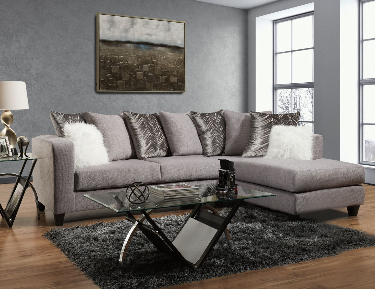 Delta Furniture Hollywood Glitzy Grey Sectional