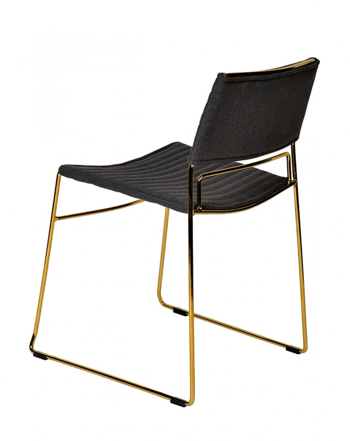 Modrest Swain Modern Grey Fabric & Gold Dining Chair Set of 2