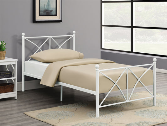 Hart Modern Queen Metal Platform Bed in Matte White