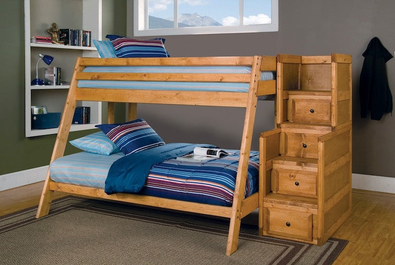 Wrangler Collection Twin Over Full Bunk Bed - Amber Wash
