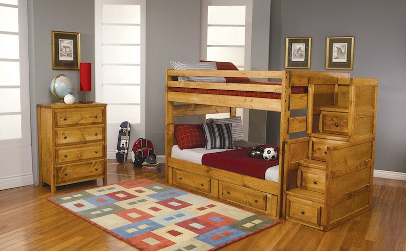 Wrangler Collection Full Over Full Bunk Bed - Amber Wash