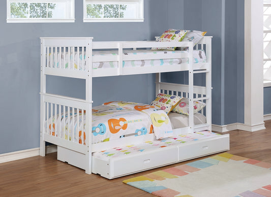 Troy Contemporary White Twin-Twin Bunk