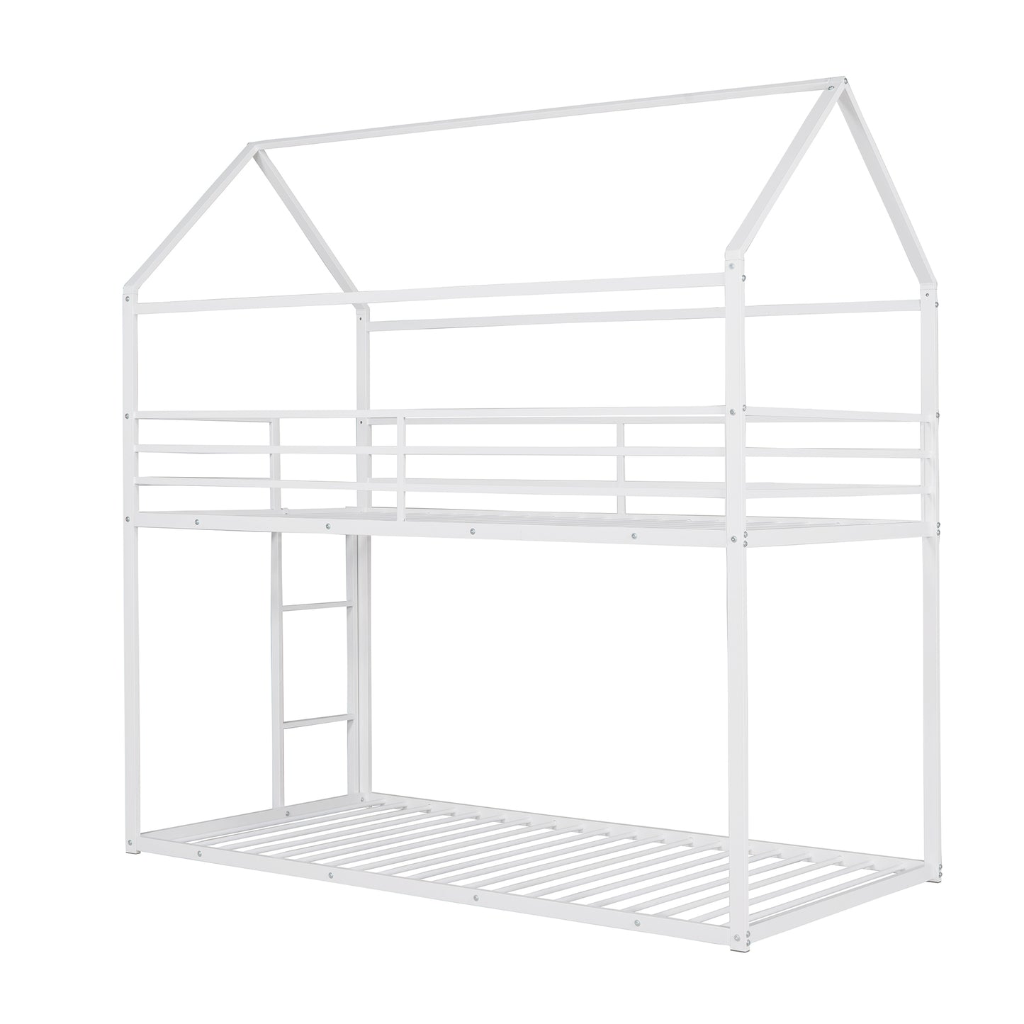 Twin over Twin White Metal Bunk Bed