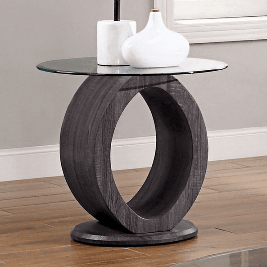 Lodia Gray High Gloss End Table