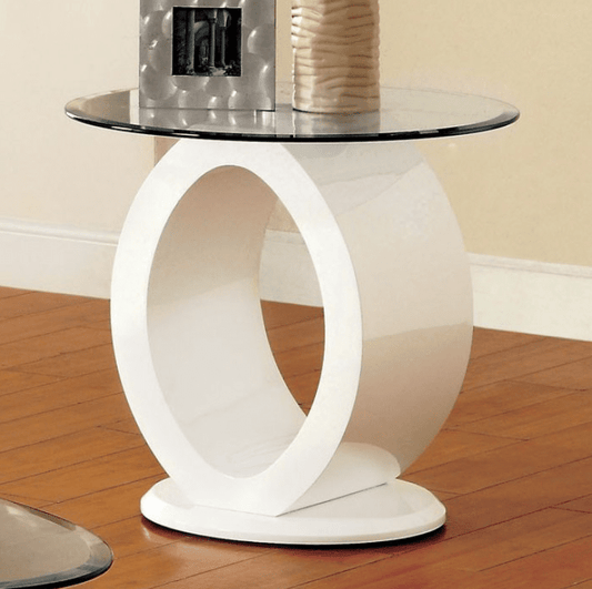 Lodia White High Gloss End Table