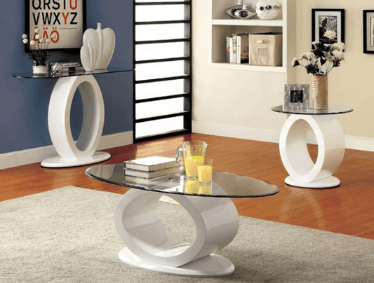 Lodia White High Gloss End Table