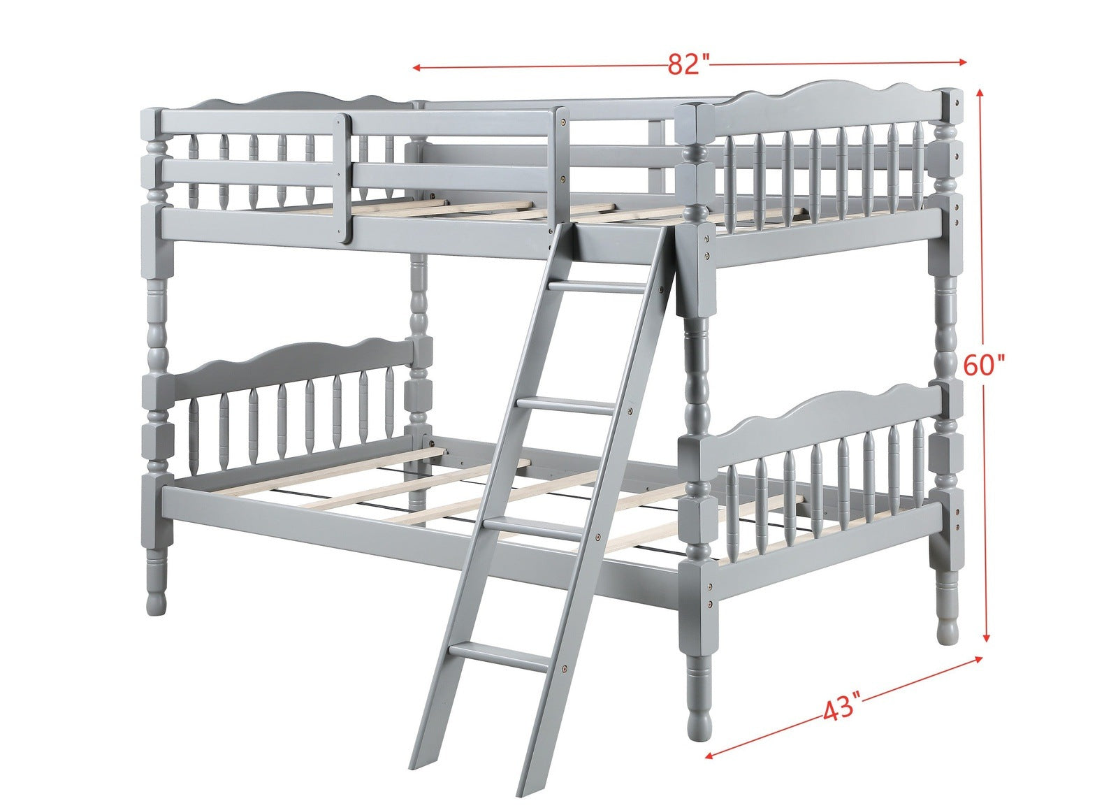 ACME Homestead Twin/Twin Bunk Bed in Gray Finish BD00864