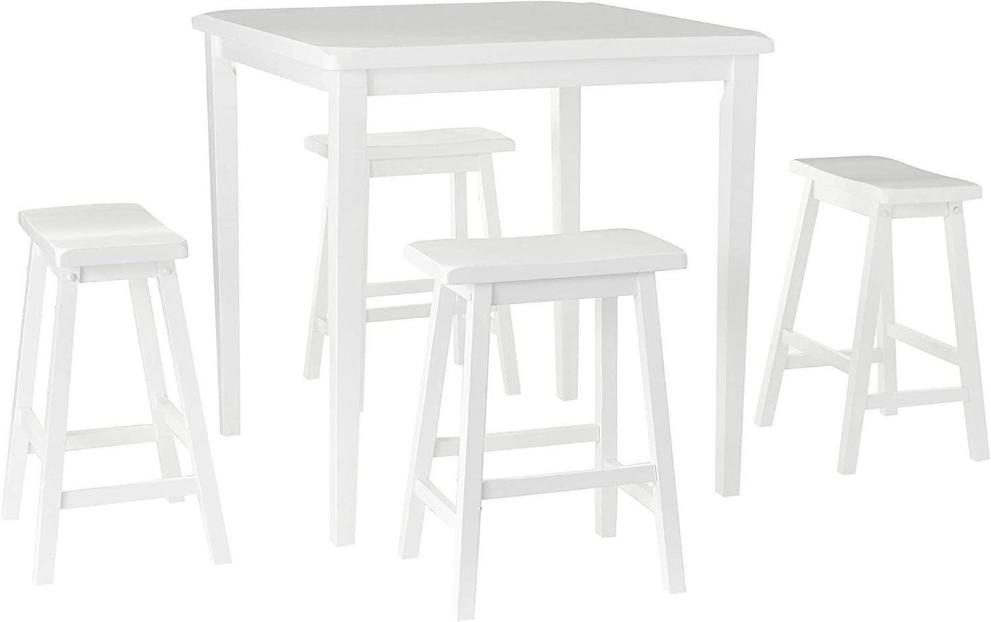ACME Gaucho Counter Height Set 5Pc Pk in White 07289