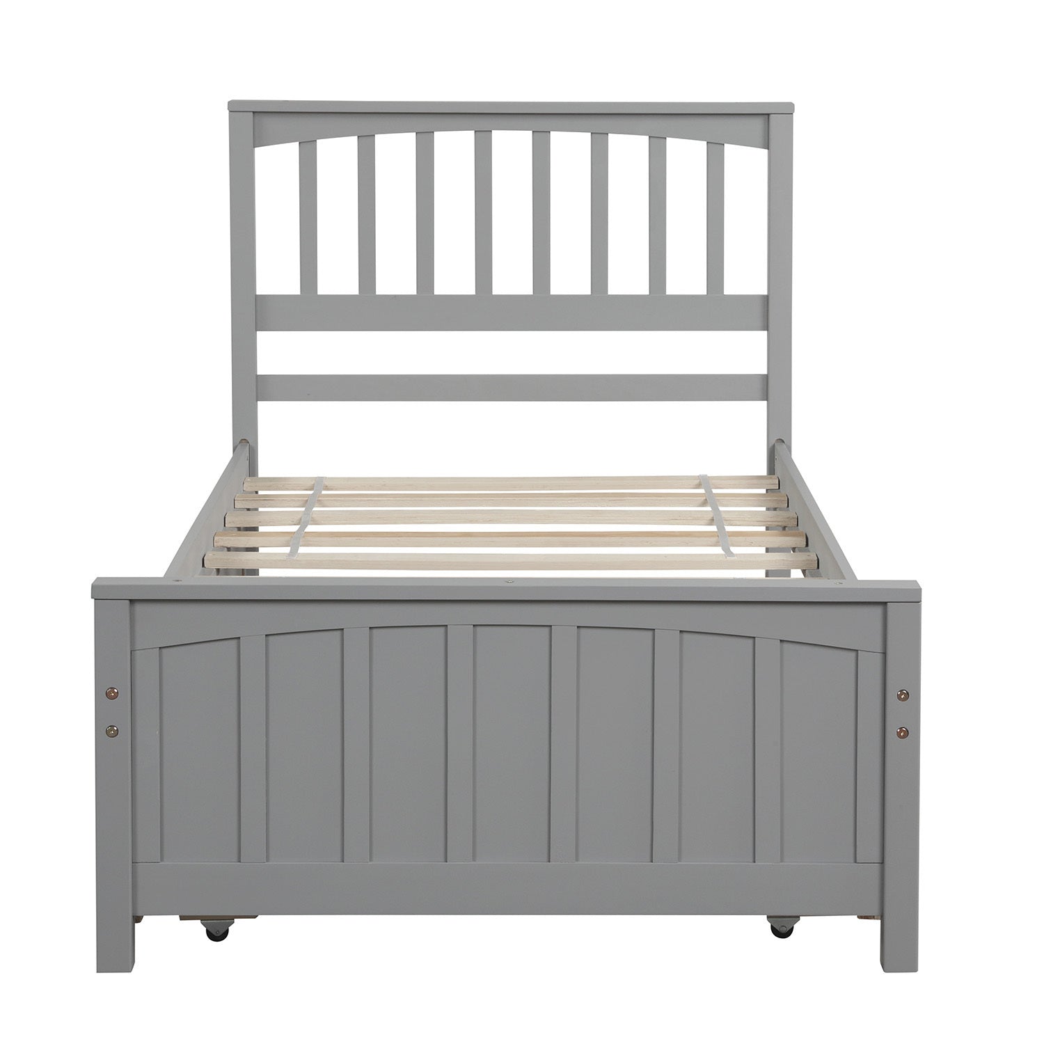 Twin size Platform Bed with Trundle, Gray