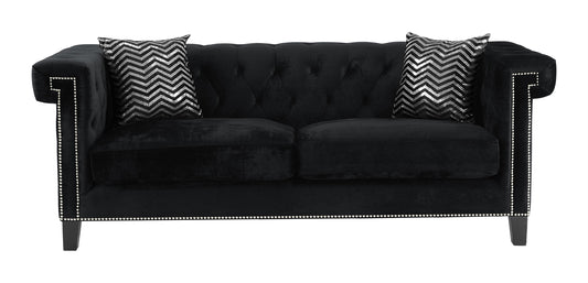 Avenleigh Black Velvet Tufted Sofa & Loveseat Set