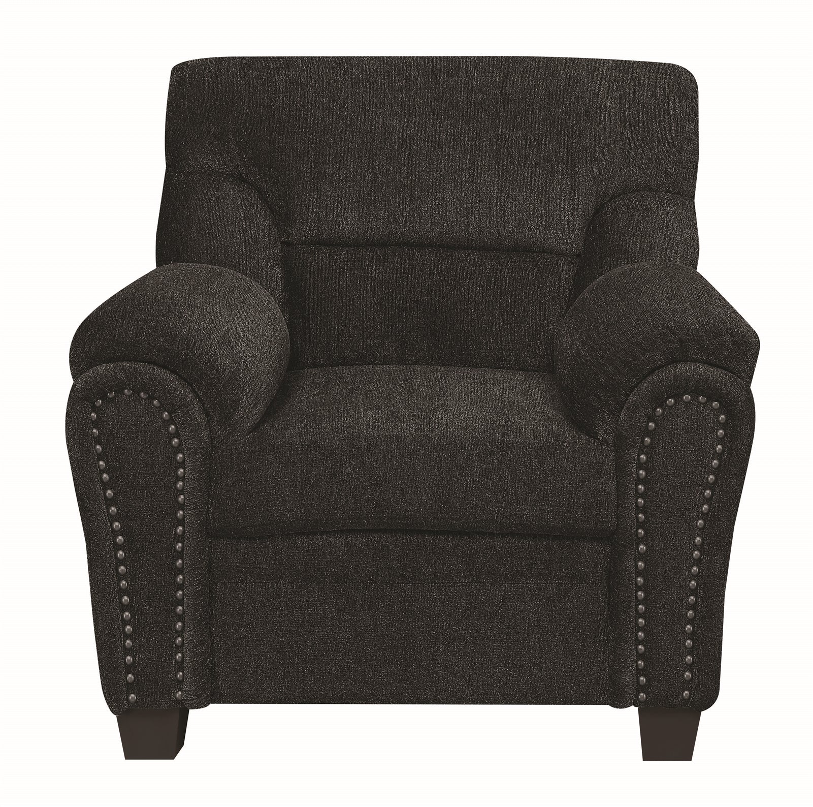 Clemintine Upholstered Chair With Nailhead Trim Graphite