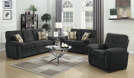 Walter Plush Grey Chenille Upholstered Sofa