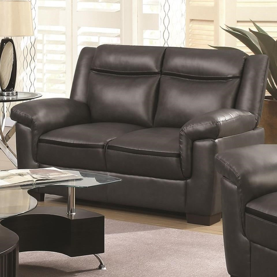 Ventura Modern Gray Leatherette Sofa