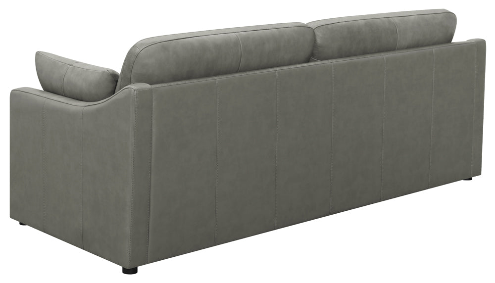 Grayson Transitional Top Grain Leather Sofa in Grey