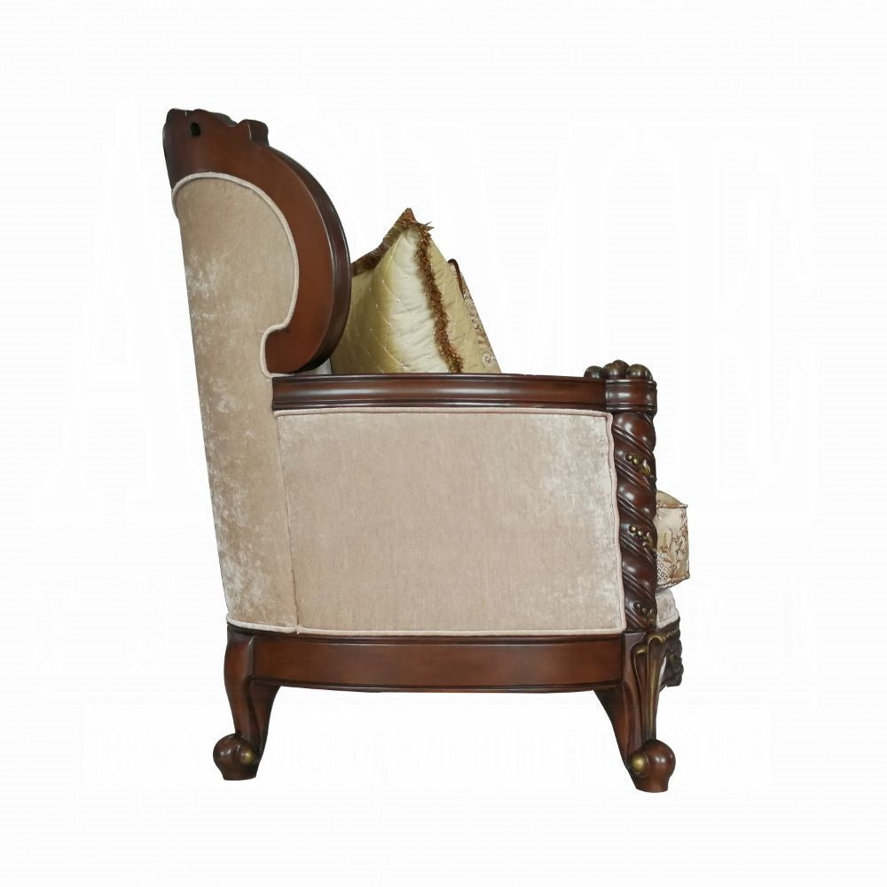 ACME Devayne Sofa w-6 Pillows - 50685 - Fabric & Dark Walnut