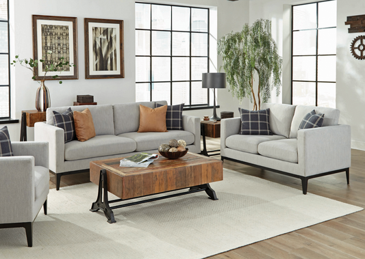 Asherton Modern Gray Sofa & Loveseat Set by Scott Living