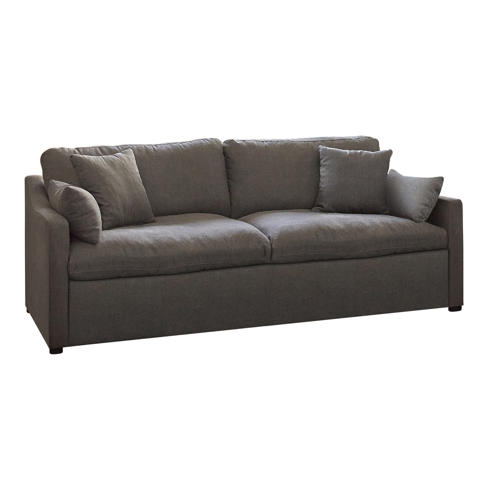 Contrary Sofa & Loveseat Set in Charcoal Performance Upholstery
