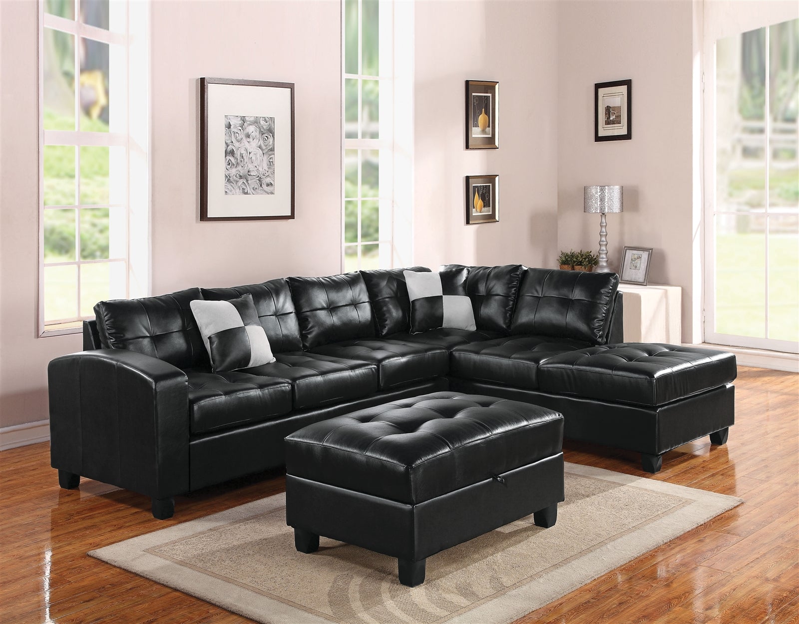 Kiva Contemporary Leather Sectional By