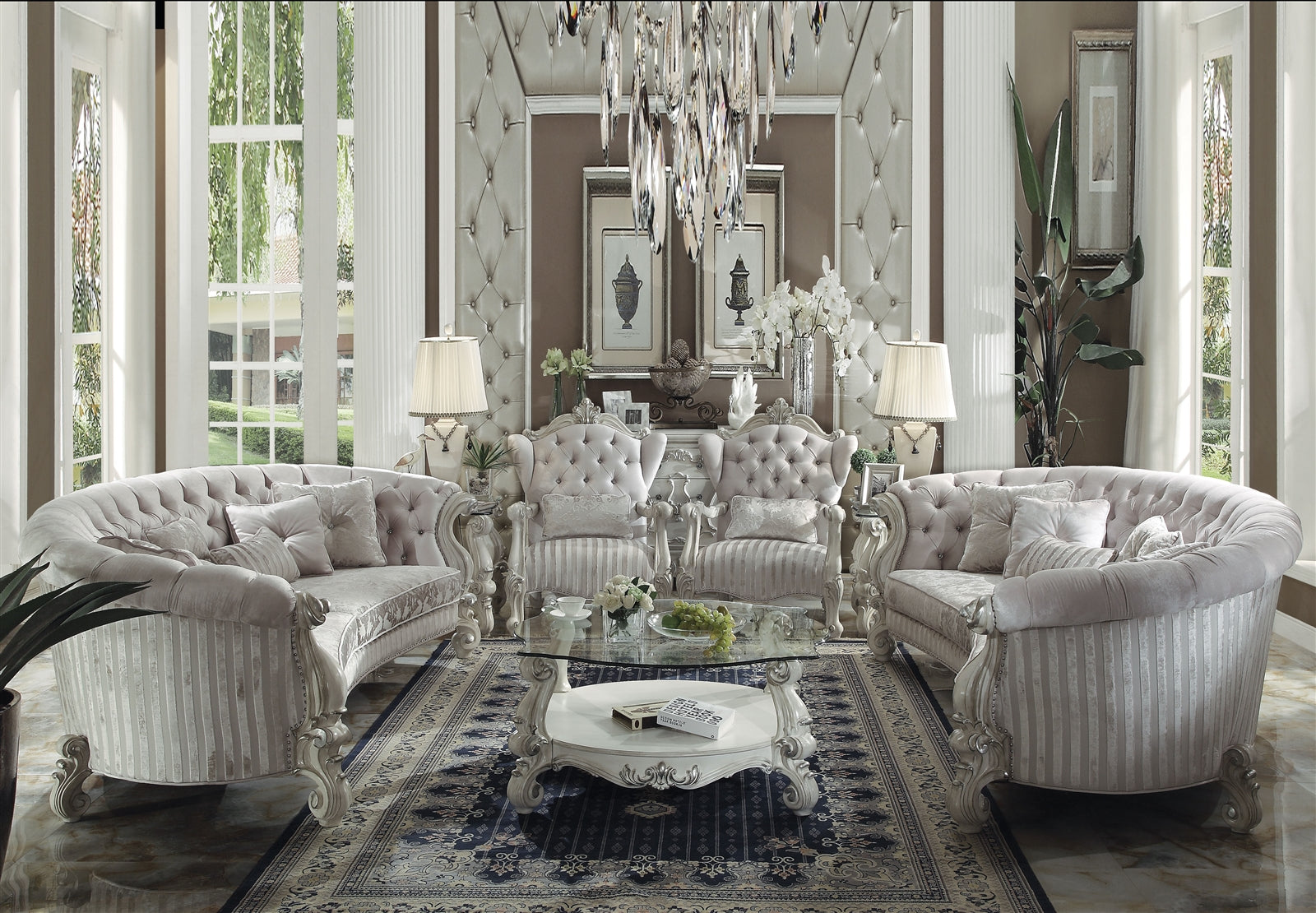 Versailles Traditional Velvet Upholstered Sofa - ACME 52085