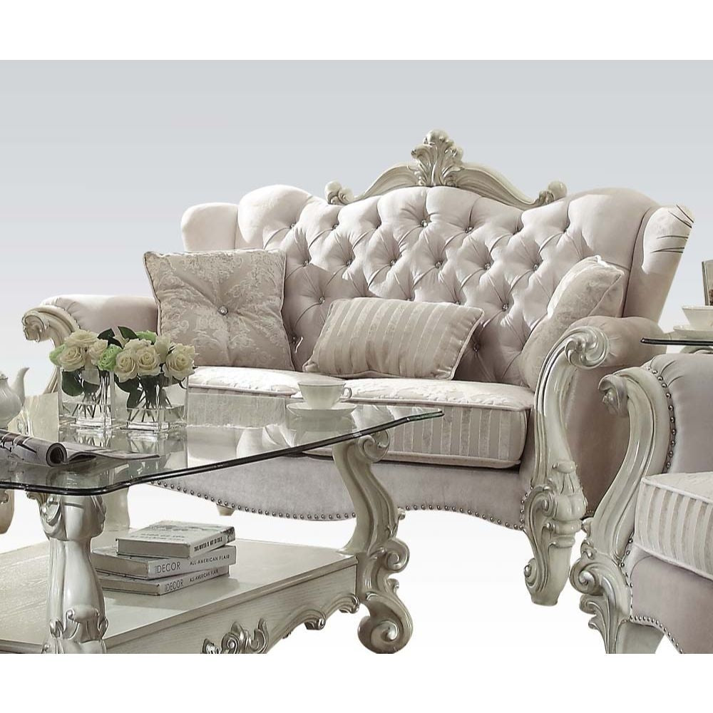 Versailles Traditional Button Tufted Loveseat