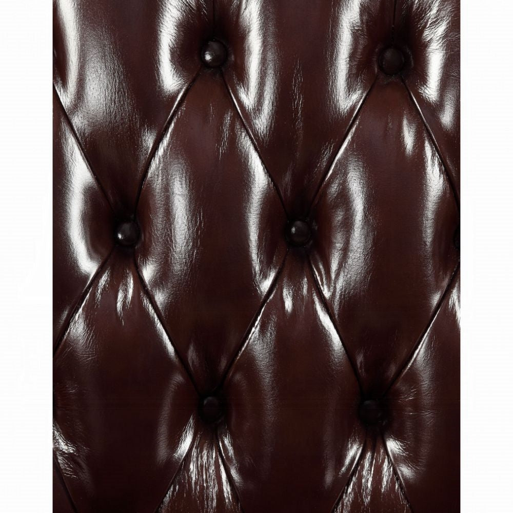 ACME Forsythia Chair w-1 Pillow - 53072 - Espresso Top Grain Leather Match & Walnut