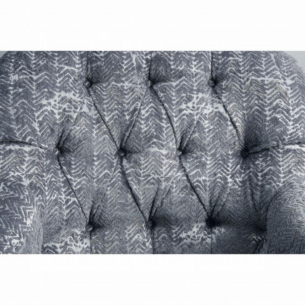 ACME Gaura Chair w-1 Pillow - 53092 - Pattern Gray Velvet
