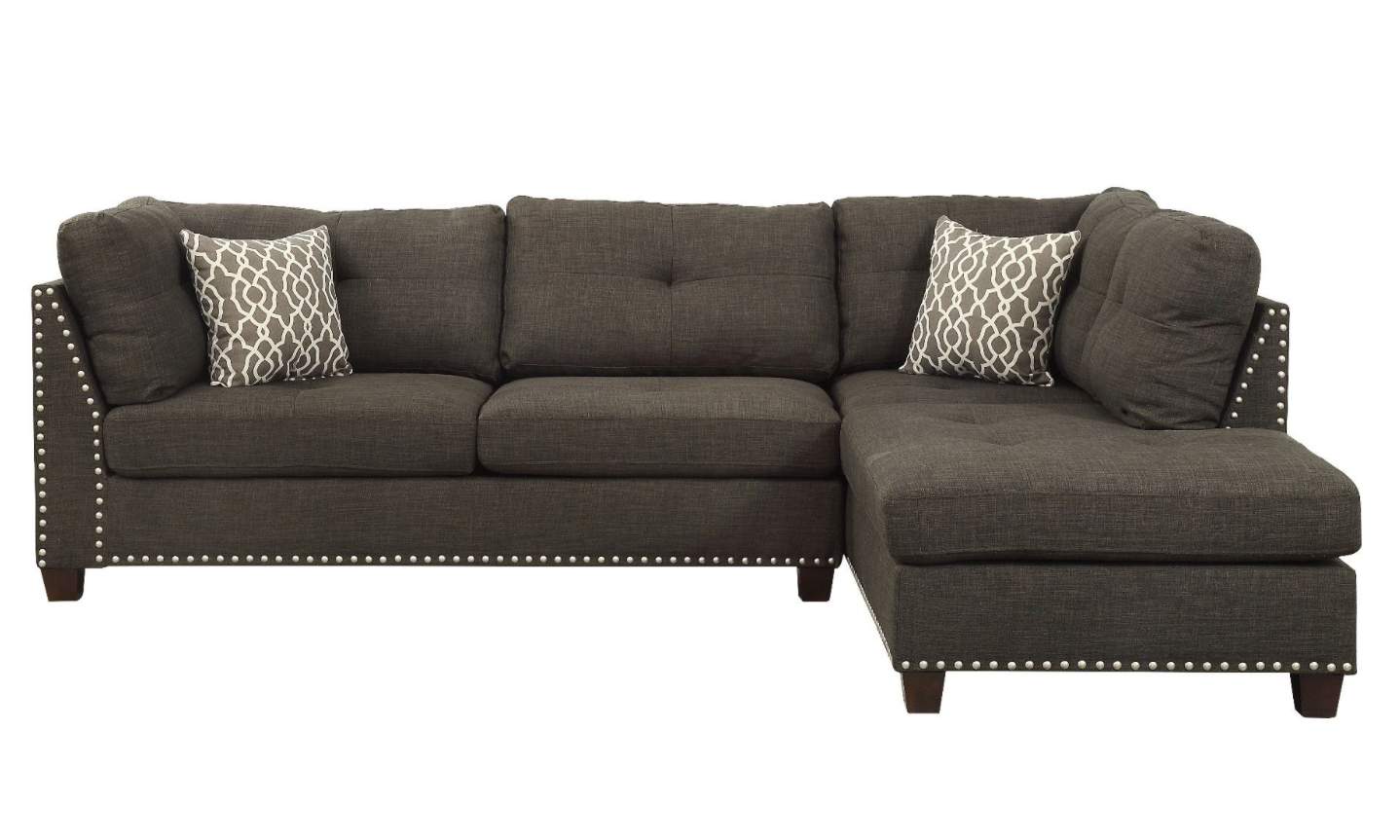 Laurissa Sectional Sofa & Ottoman in Brown