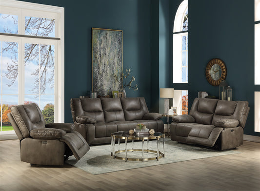 Harumi Power Motion Sofa in Brown Leather-Air