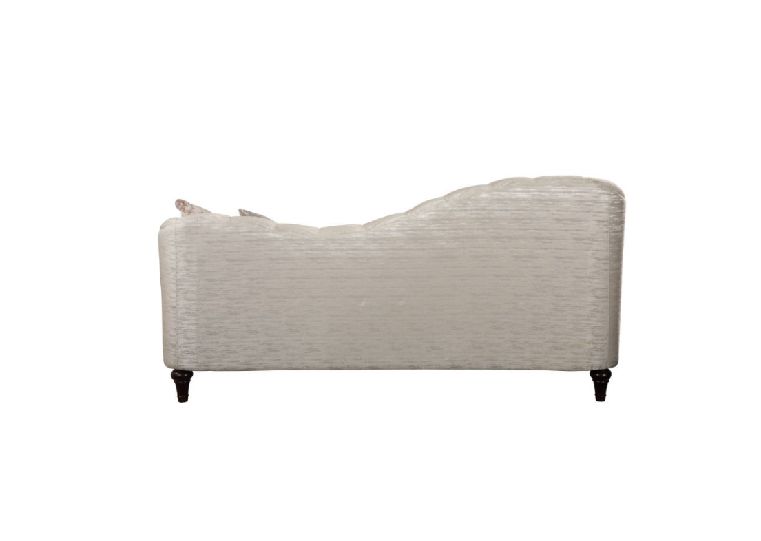 Athalia Double Arch Upholstered Sofa in Shimmering Pearl- ACME 55305