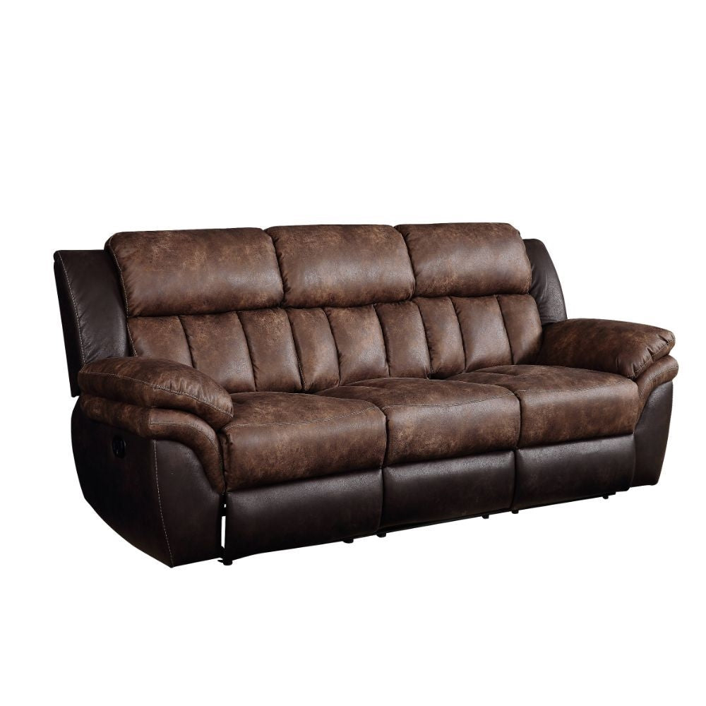 Jaylen Two-tone Toffee and Charcoal Polished Microfiber Motion Sofa