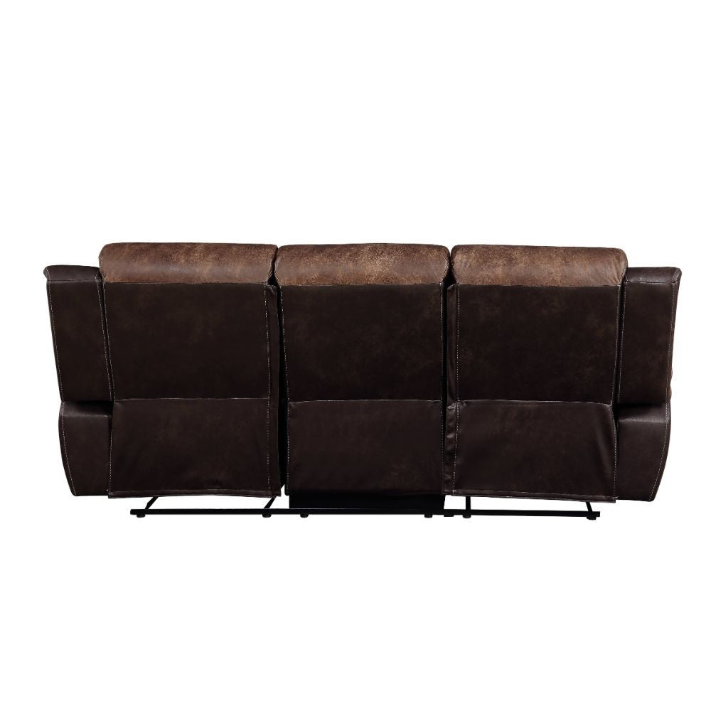 Jaylen Two-tone Toffee and Charcoal Polished Microfiber Motion Sofa