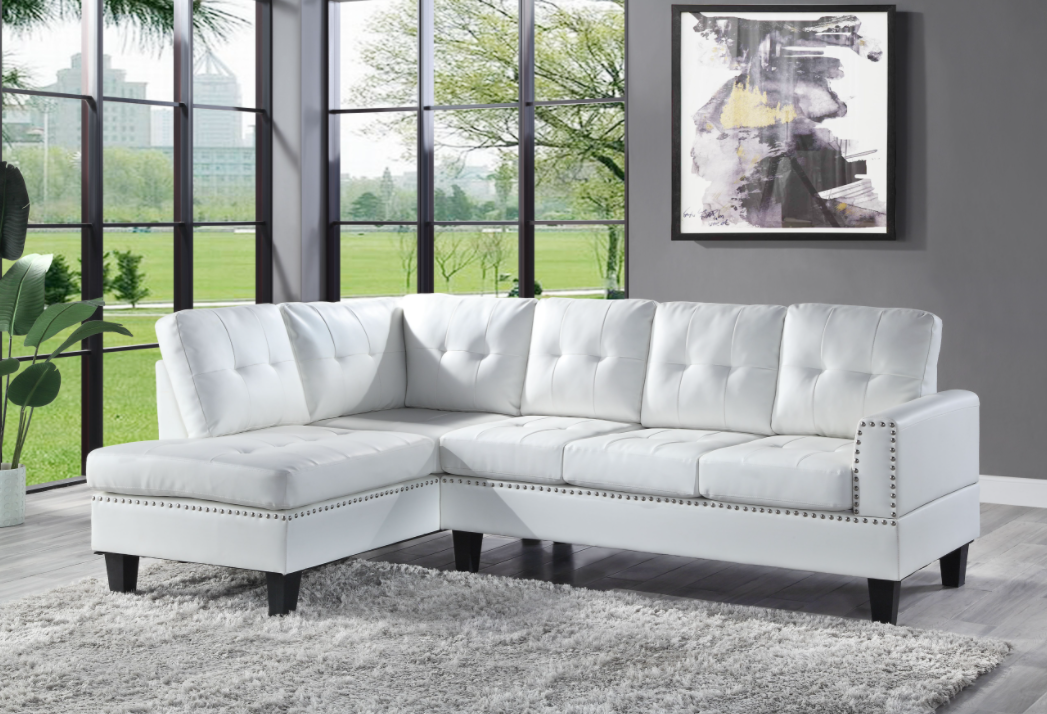 Jeimmur Sectional in White Leatherette - ACME 56470