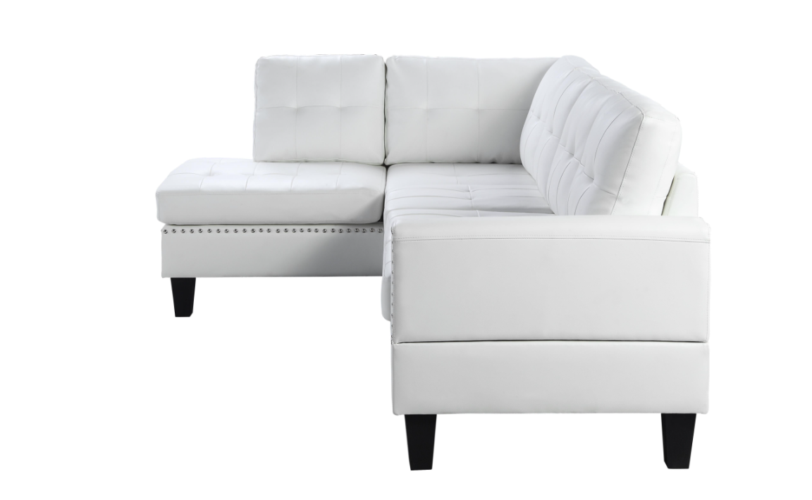 Jeimmur Sectional in White Leatherette - ACME 56470