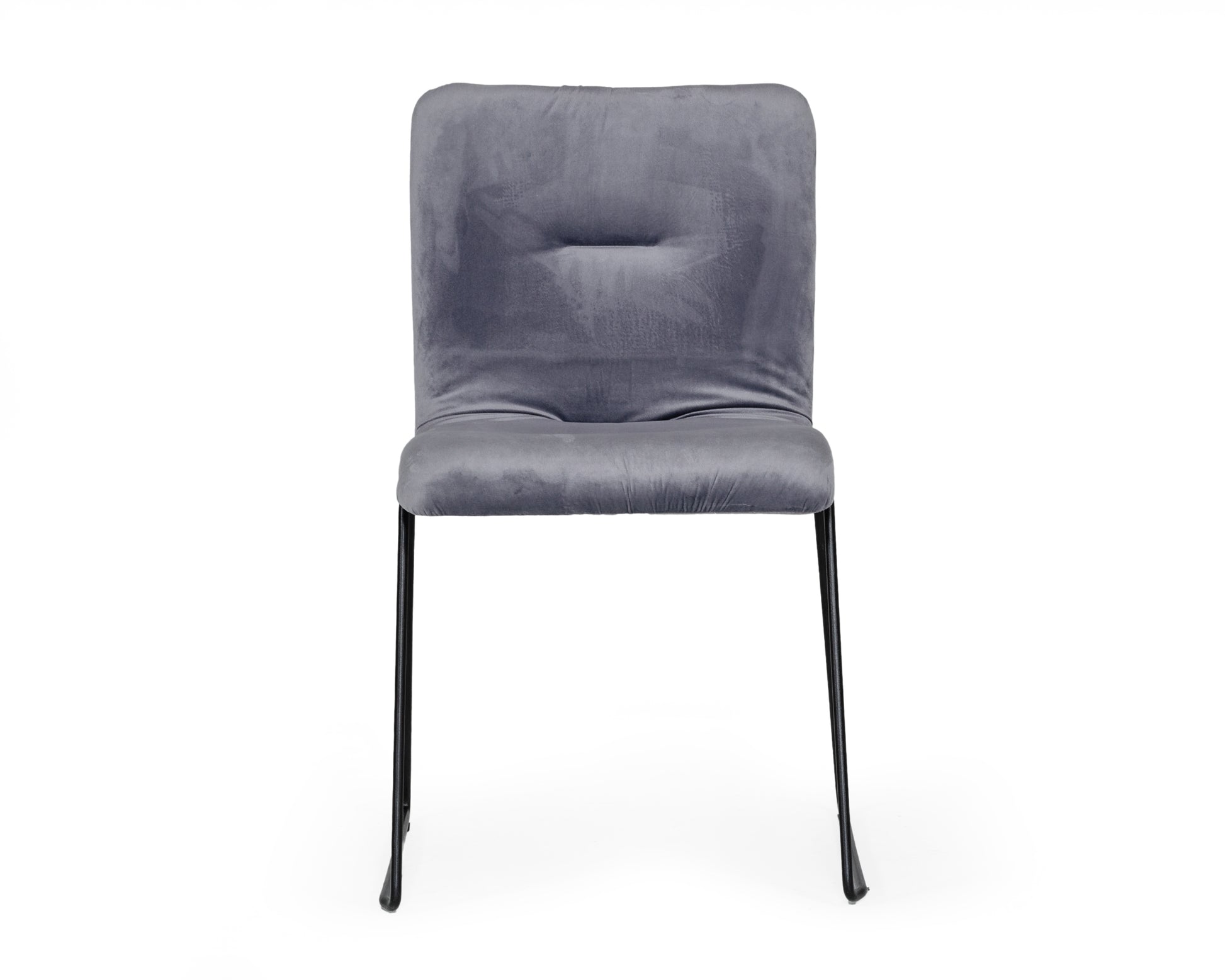 Modrest Yannis Modern Grey Fabric Dining Chair Set of 2