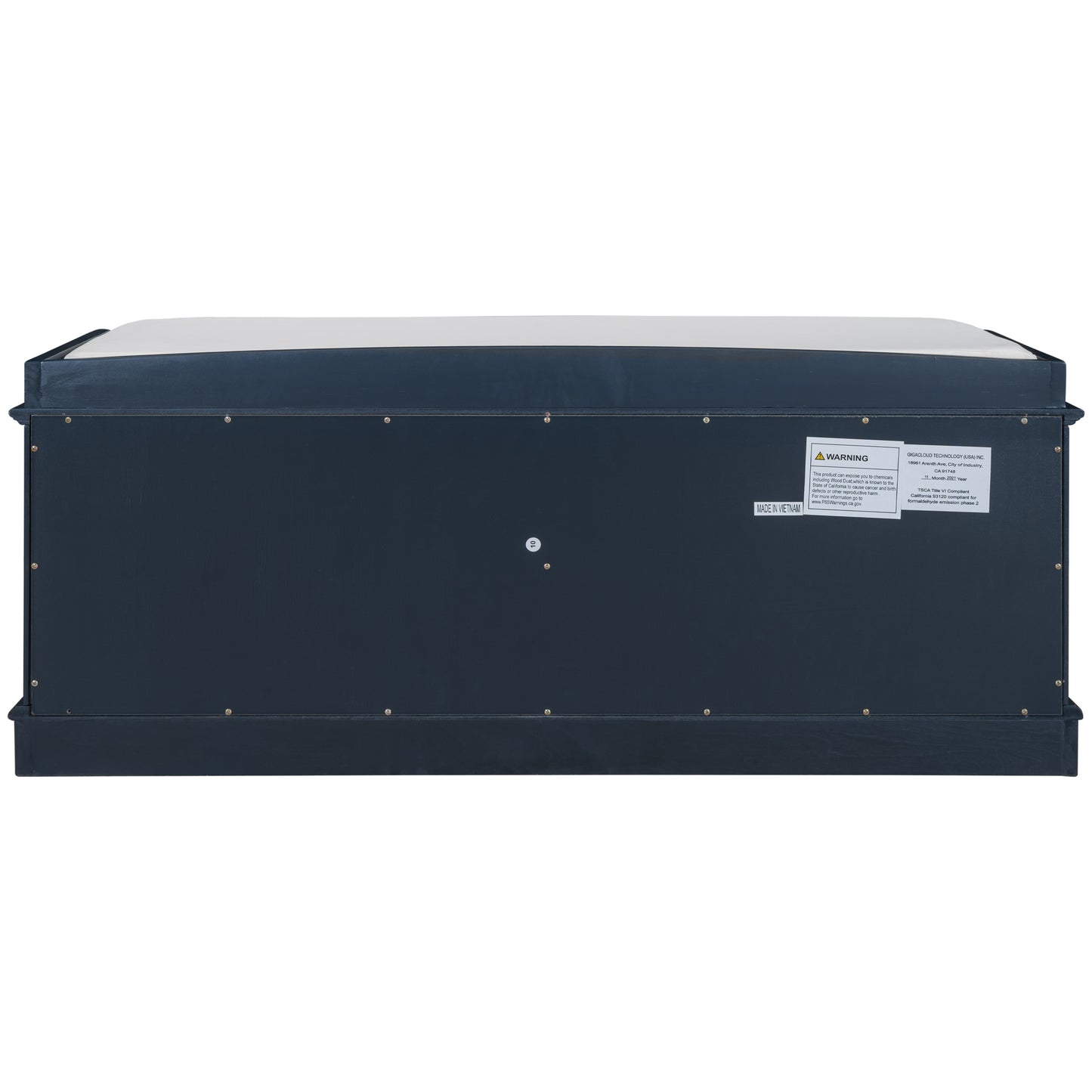 TREXM Storage Bench with 4 Doors and Adjustable Shelves - Antique Navy