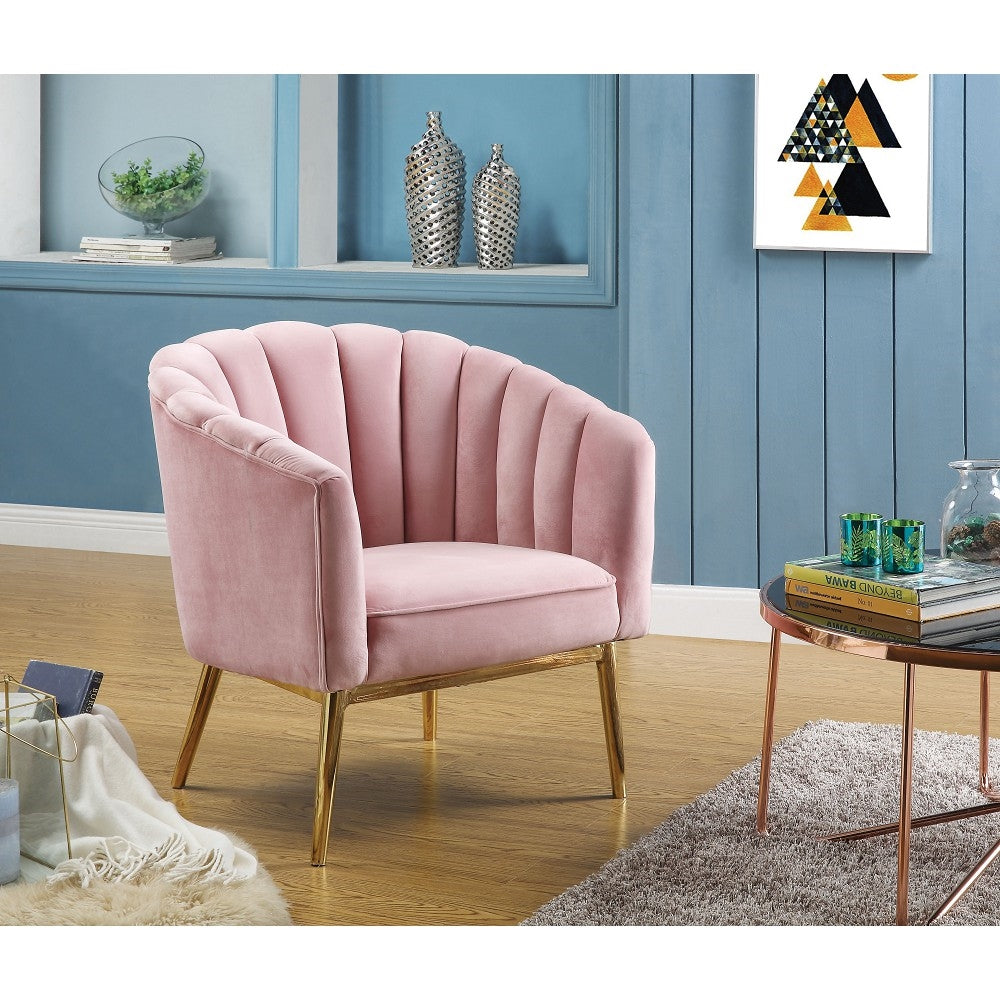 ACME Colla Accent Chair - Pink Velvet & Gold