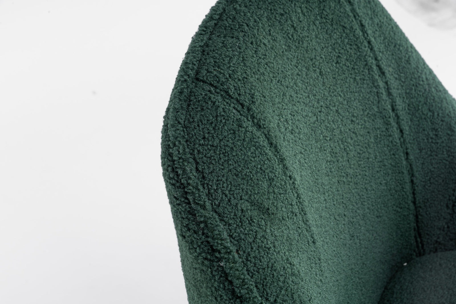Modern Soft Green Teddy fabric White Ergonomics Accent Chair