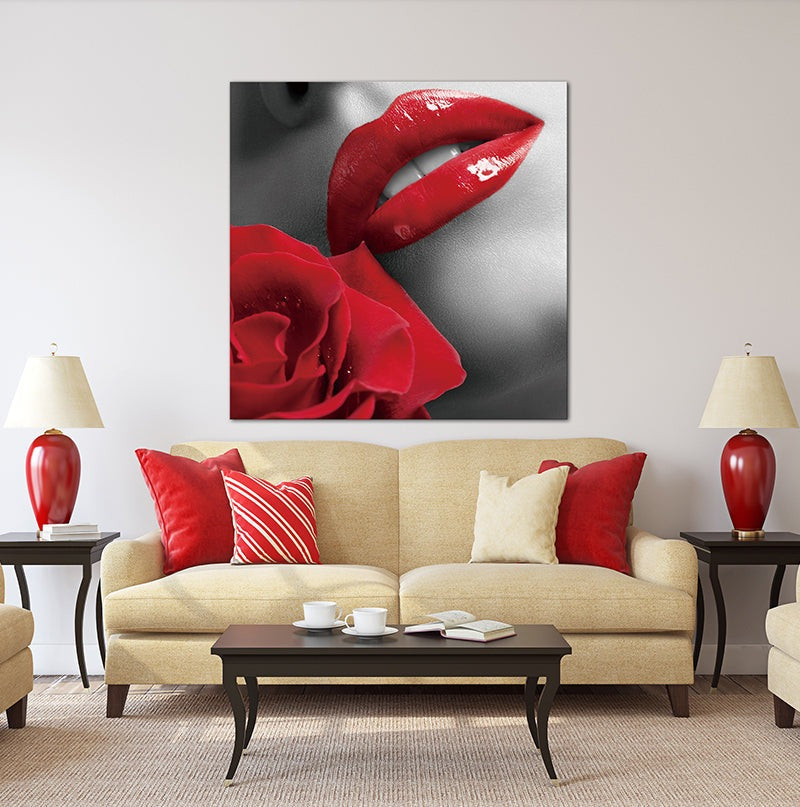 Oppidan Home "Rosey Lips" Acrylic Wall Art 40"H X 40"W