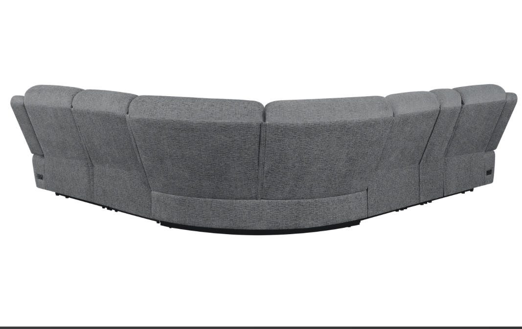 Bahrain 6-Piece Upholstered Motion Sectional Charcoal