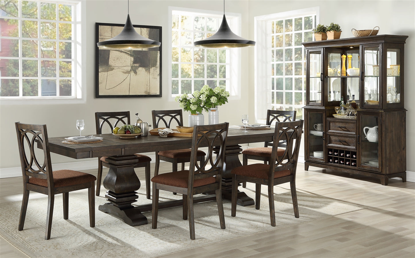 Jameson Double Pedestal Dining Table in Espresso