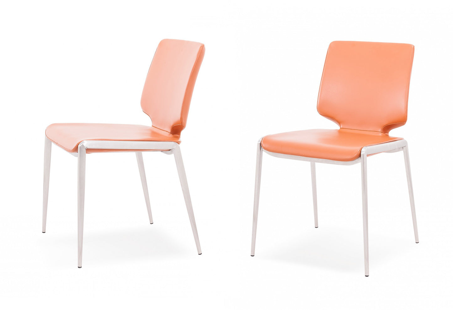 Modrest Eileen Modern Cognac Eco-Leather Dining Chair Set of 2