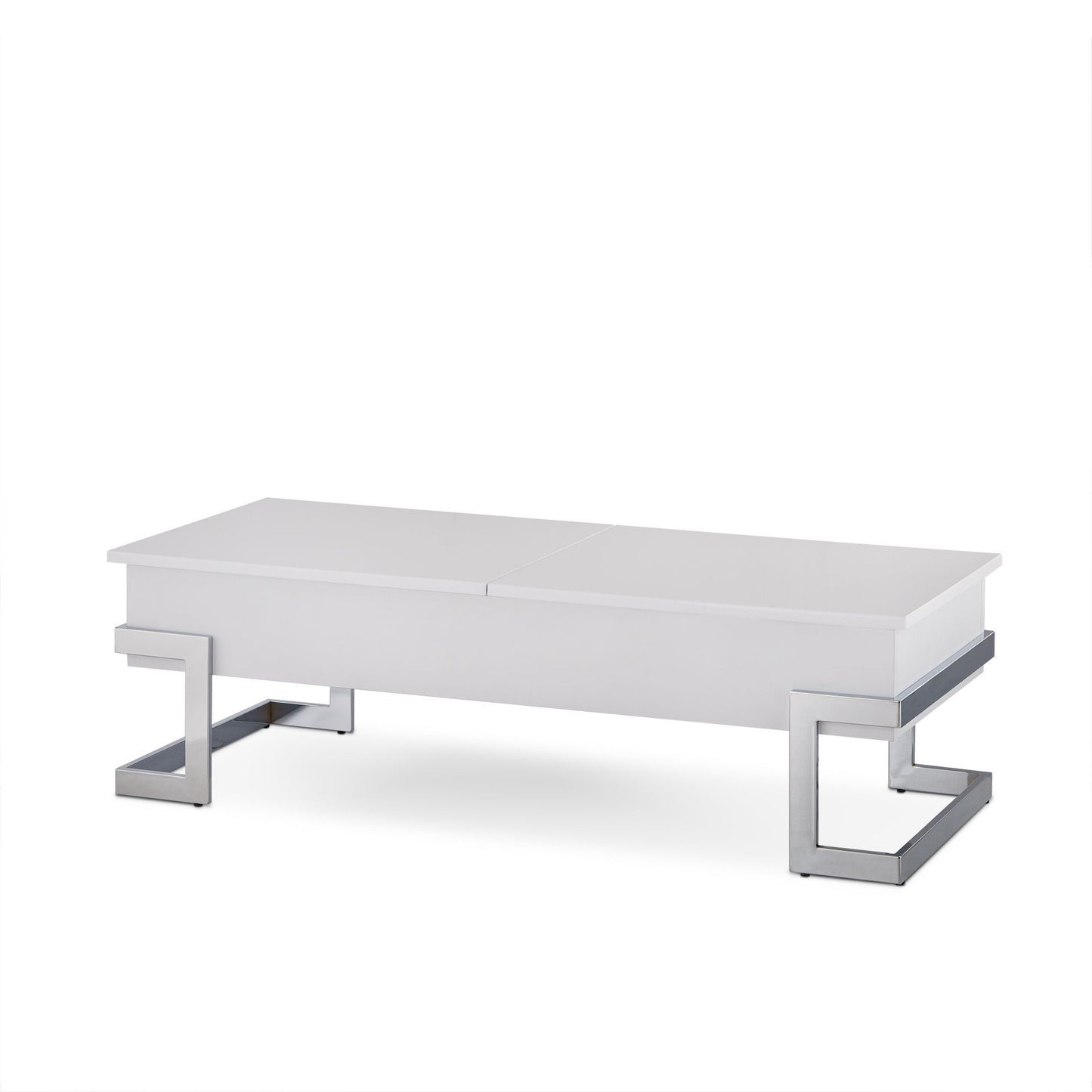 ACME Calnan Coffee Table in White & Chrome 81850