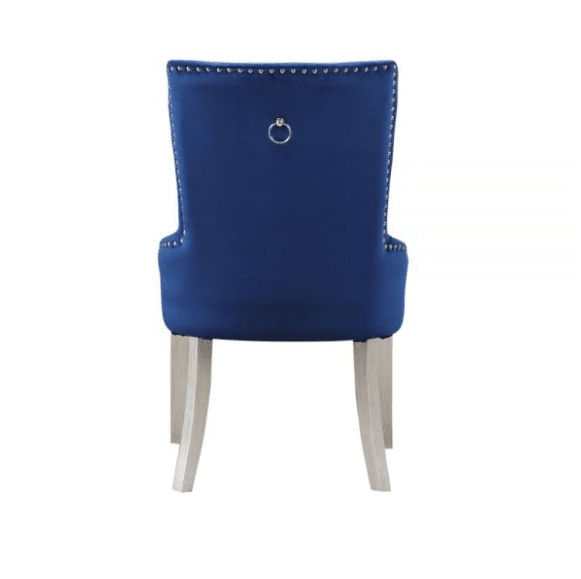 Acme Furniture Varian Blue Antique Platinum Side Chair