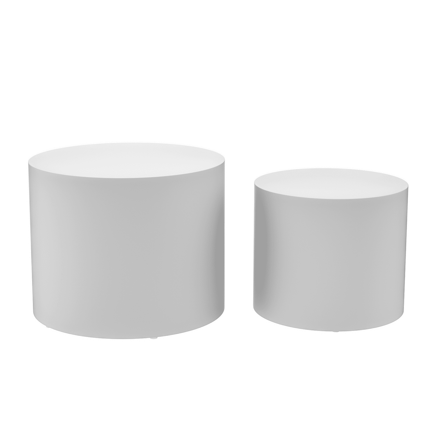 Modern 2 Piece Accent Table Set in White