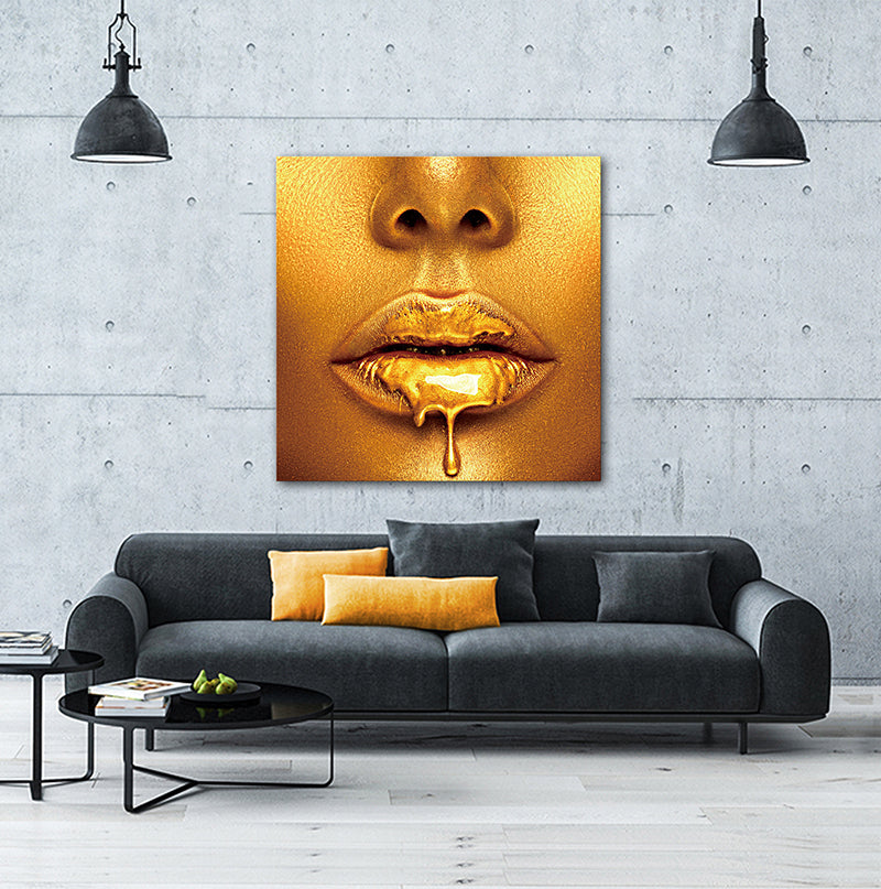 Oppidan Home "Dripping in Gold" Acrylic Wall Art 40"H X 40"W