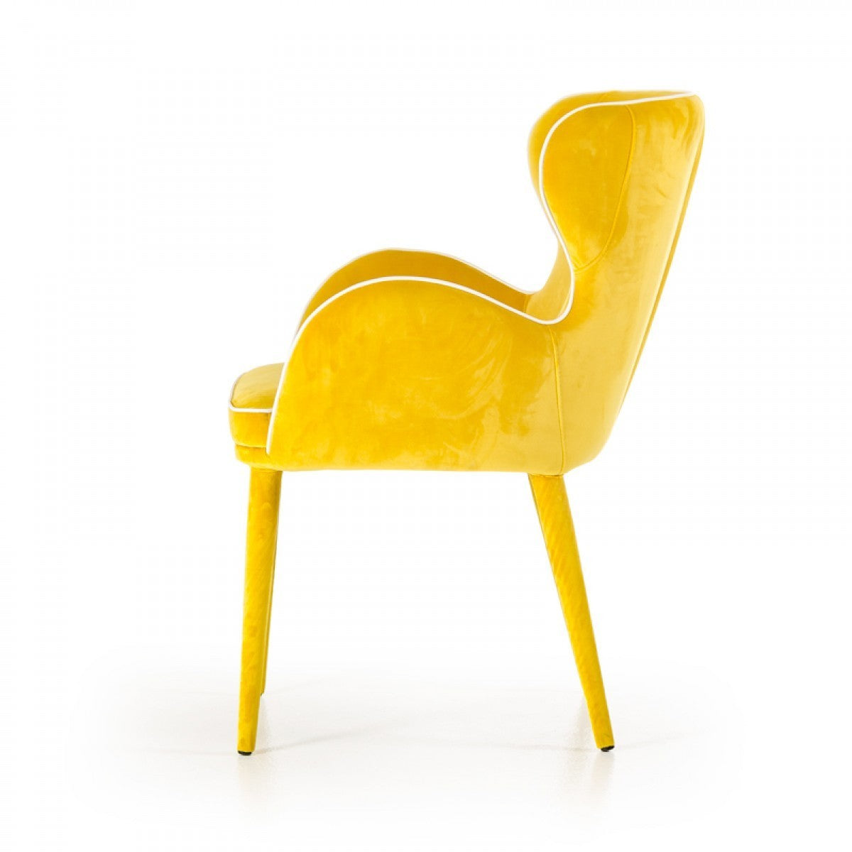 Modrest Tigard Yellow Fabric Dining Chair