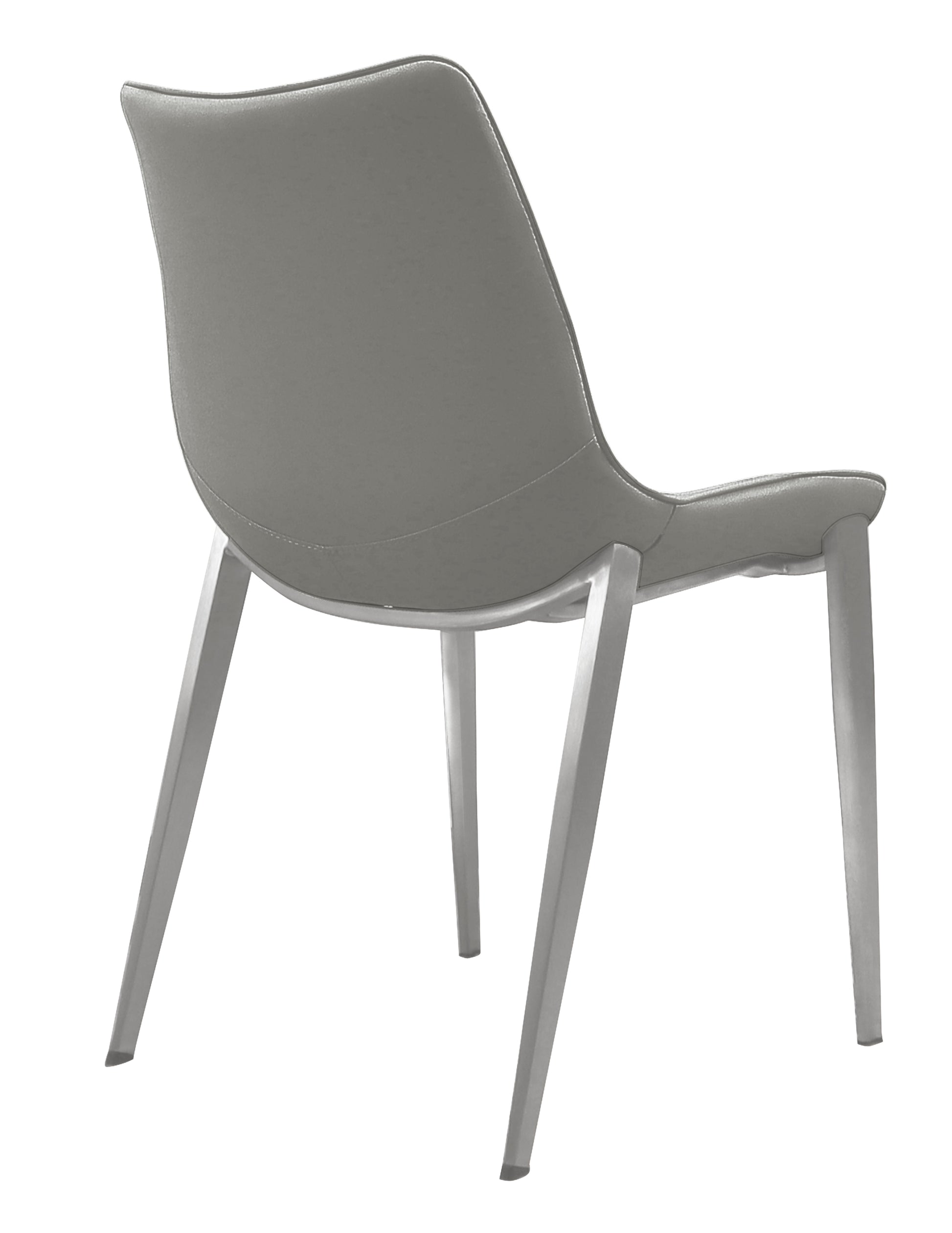 Modrest Frasier Modern Grey Eco-Leather Dining Chair Set of 2