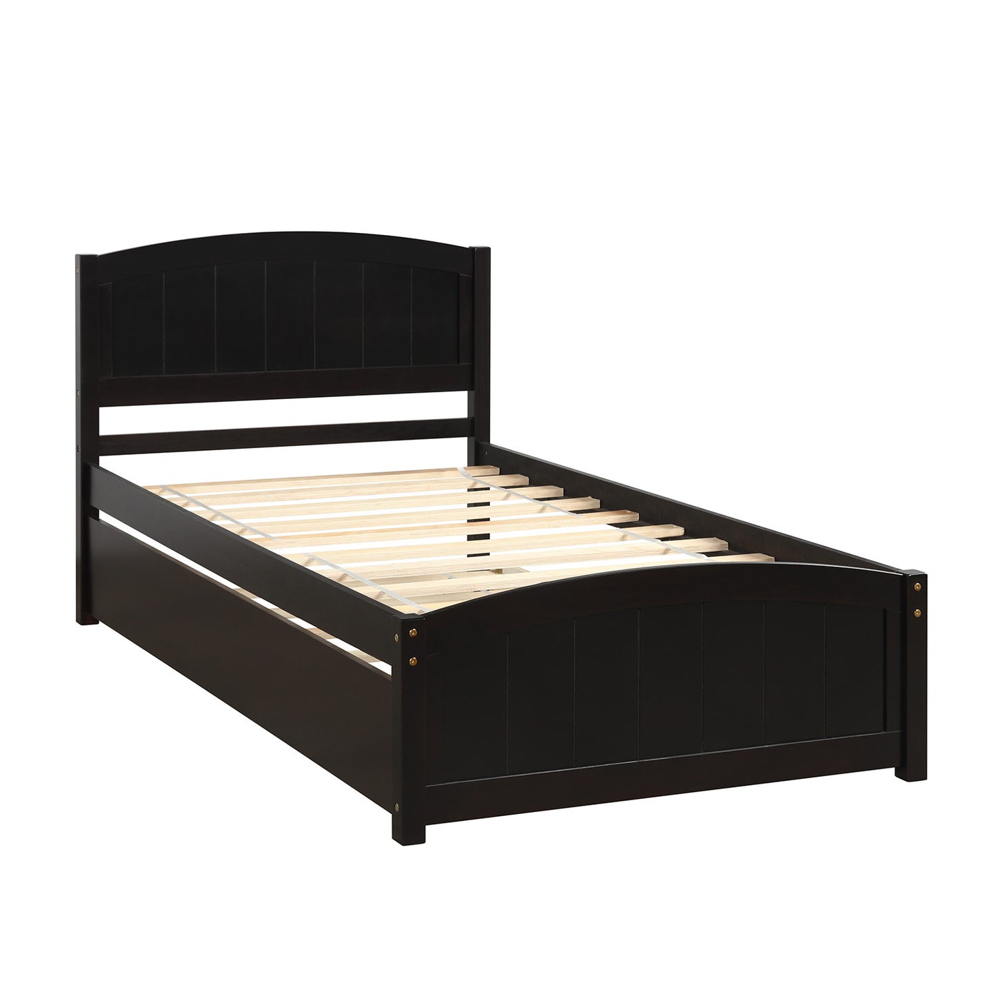 Twin size Platform Bed with Trundle, Espresso