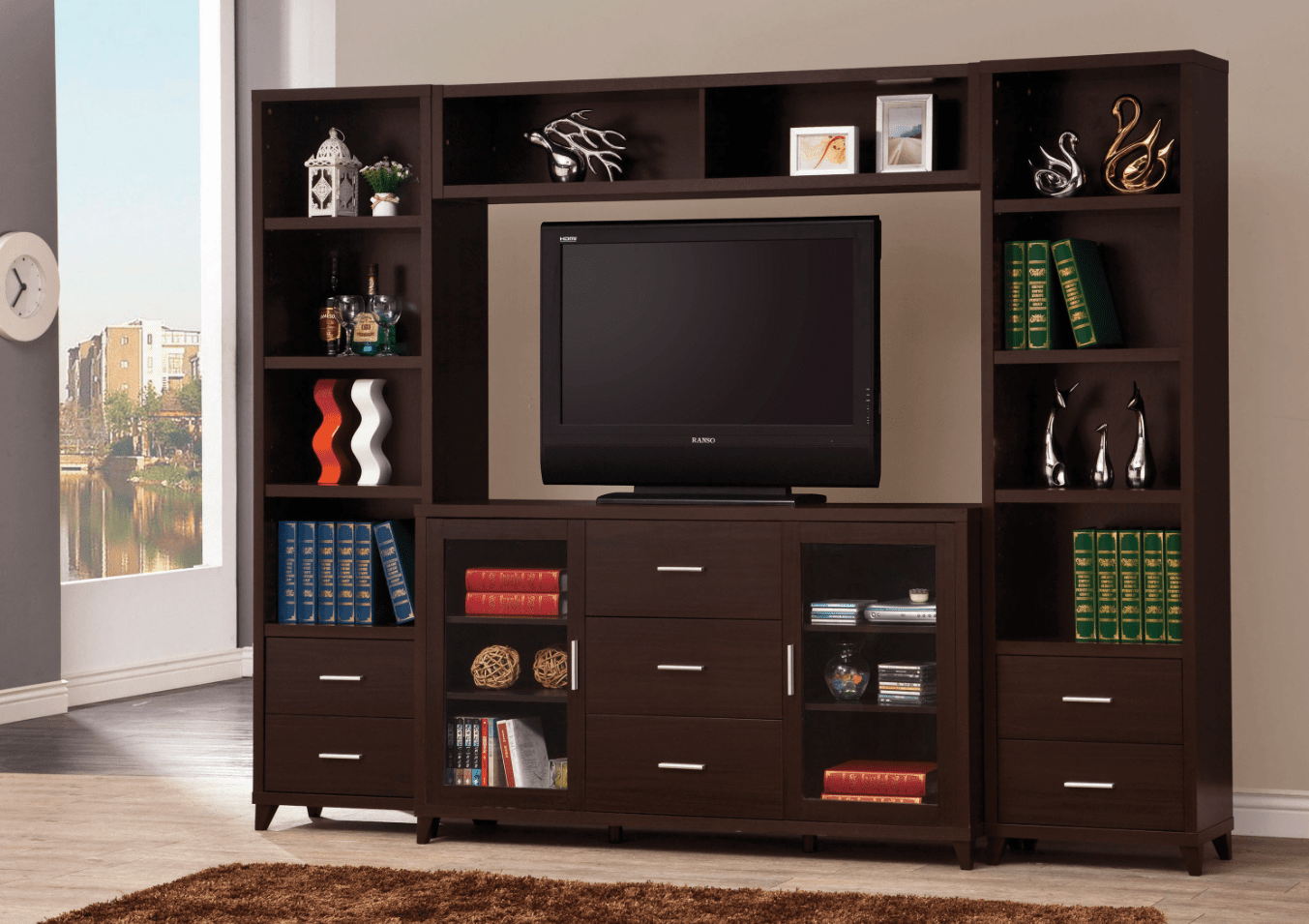 Archie Media Console With Towers & Bridge