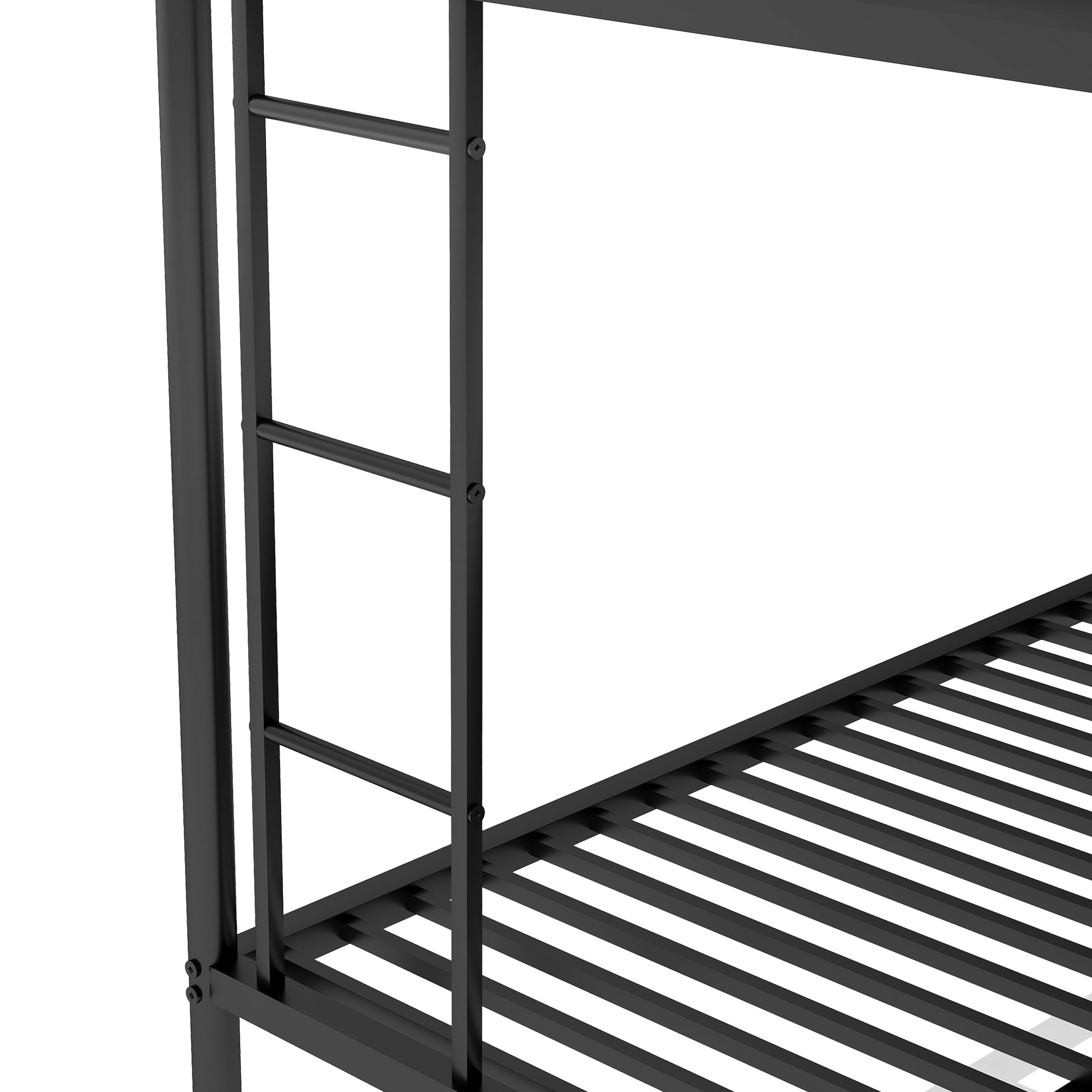 Twin over Full Metal Bunk Bed with Twin Trundle in Black